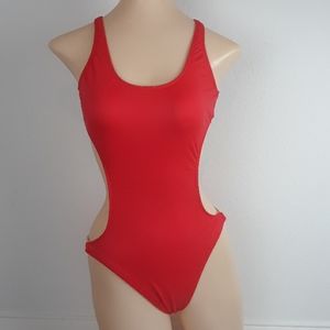 VS ORANGE 1 PIECE OPEN BACK  SWIMSUIT SZ XSMALL